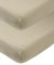 Meyco Baby Uni Spannbettlaken 2er Pack für das Beistellbett (Bettlaken mit weicher Jersey-Qualität, aus 100% Baumwolle, perfekte Passform durch Rundum-Gummizug, atmungsaktiv, Maße: 50 / 90cm), Taupe