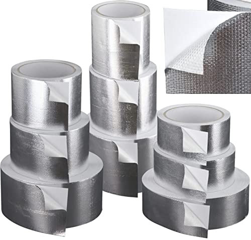Schlauchland 1 Stück Aluminium Klebeband 10 Meter x 100mm Fiberglas Gewebe verstärkt | PROTECTOX | Profi Qualität Hitzeschutzband Alu Aluband | VIELE GRÖSSEN | PREMIUM