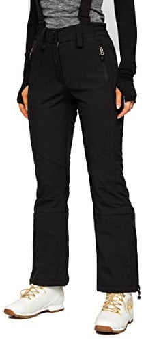 BOLF Damen Trekkinghose mit abnehmbaren Hosenträgern – Wanderhose wasserdicht Winddicht – Outdoorhose Sport Style W702 Schwarz XL [F6F]