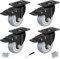 AIKYA 4Pcs 75mm Lenkrollen mit Bremse, Möbelrollen belastbar bis 320 kg, Geräuschlose Warenkorbrollen, 360°Grad Transportrollen, Schwenkrollen für alle Böden, Indoor & Outdoor Rollen