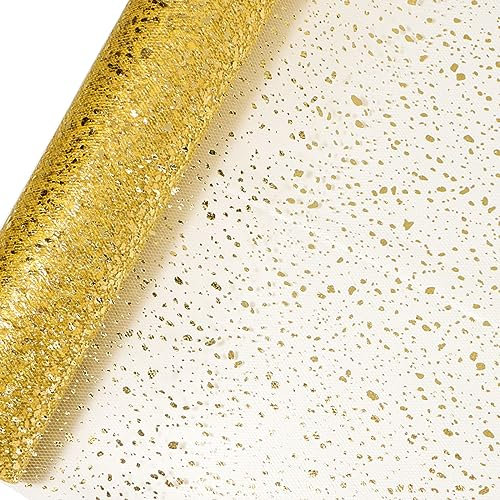 COLOFALLA 30cm x 9M Tischläufer Gold Glänzende Tischläufer Hochzeit Tischdeko Golden Tischband für Esstisch Hochzeitdeko Weihnachten Tischläufer Geburtstag Tischläufer(Gold)
