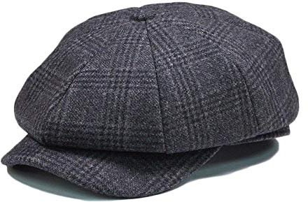Anshili Schirmmützen, Unisex Schiebermütze Beret (Grau A)