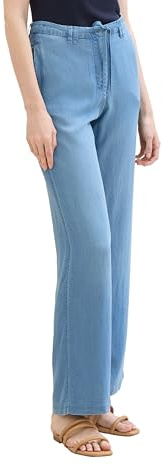 TOM TAILOR Damen Wide leg Hoseaus Denim tencel