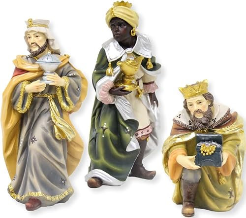 FADEDA 3X Heilige DREI Könige/Höhe:7 cm/handbemalt/detailgetreue Krippen Figuren - Weihnachten Tisch Dekoration Krippe Zubehör