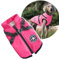 Oncpcare 2 in 1 Große Hundejacke mit Geschirr, Outdoor Hundesport Weste Geschirr, Outdoor Warm Haustier Wintermantel Geschirr für Große Hunde (Rosa)