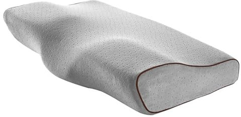 Hmtbet Schlafkissen Orthopädisch, Schlafapnoe Kissen, Nackenkissen Kopfkissen Memory Foam Kissen für Seite, Rücken und Bauchschläfer,Grau