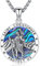 Heiliger Christophorus Anhänger | 925 Sterling Silber Heiliger Medaille | Heiliger Christophorus Halskette | Religiöser Amulett Kette Schmuck für Herren Damen (Saint Christophorus-B)