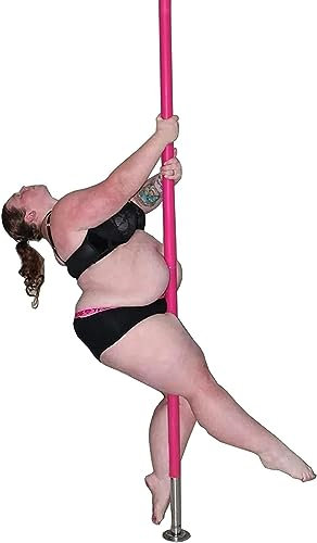 Pole-Dance-Stange für zu Hause, Silikon-Stripper-Stange, rosa, rotierende und statische tragbare Pole-Dance-Stange, 45 mm Durchmesser, abnehmbares Tanzstangen-Set für Heim-Fitnessstudio, strapazi