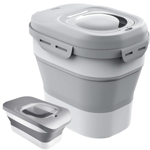 DDMOMMY 2PCS 32-45LBS Dog Food Storage Containers, Collapsible Dog Food Containers with Airtight Lids, Large Pet Food Storage Containers Dry Food for Dog Cat, 2 Small Containers and 1 Dog Bowl