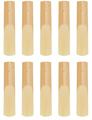 10 Stück Tenor-Saxophon-Blätter, Musikinstrumenten-Zubehör, Saxophon mit Kunststoff-Schutzhülle, Holzblasinstrumente, Ersatz für Studenten, Anfänger, Pädagogen, Holzfarbe