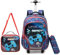 Egchescebo Mochila con ruedas para niños con mando de gamepad para niños, maletas con ruedas, mochilas de equipaje con ruedas con lonchera y estuche para lápices para niños primarios, viajes, fútbol,