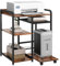 Livofloral Großer Druckerständer für Homeoffice, 60 x 48 cm Druckerständer, Druckertisch mit Ablagefach, Drucker-Aktenvernichter-Ständer mit Rollen, Rustikal Braun