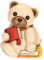 THUN, Teddy con Libro in Ceramica Decorata a Mano, Statuine da Collezione, Idea Regalo, 6.3 x 5.5 x 8.6 cm h