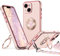 XYZ Cover per iPhone 14 Plus con Supporto, Custodia con Doppio Anello a Forma di Cuore con Cordino per Ragazze e Donne, Custodia Protettiva di Lusso per iPhone 14 Plus, Rosa