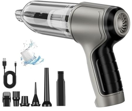 GUSHE Dropswiftly Car Vacuum, Airify Pro Car Vacuum, Kabelloser Auto-Staubsauger, Mini-Tragbarer Handstaubsauger USB Aufladbar, Multifunktionale Mini Staubsauger für Auto, Haus, Büro, Tierhaare