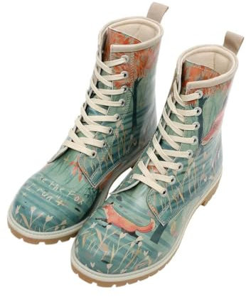 Women Vegan Leather Turquoise Long Boots - Like The Fox Design