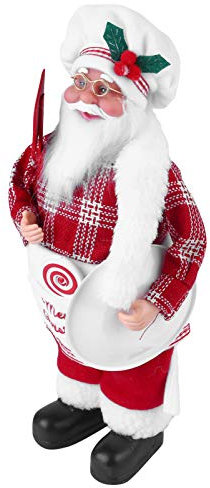 Cabilock 1stk Weihnachts Koch Alter Mann Weihnachtsmann-Figuren Weihnachtsmann-skulptur Weihnachtsfiguren Zum Sammeln Weihnachtsmann-Layout-stütze Weihnachten Festival-Ornament Rot Stoff