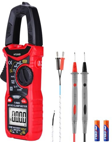 Lancoon Digital Clamp Meter Multimeter TRMS 6000 Counts Voltage Tester AC Current AC/DC Voltage NCV Continuity Capacitance Resistance Frequency Hz Temperature Tester