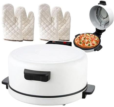 2000W Non-Stick Electric Pizza Maker Baking Ovens, Mini Pizza Cooker Countertop Automatic Pizza Bread Maker for Commercial, Indoor and Outdoor Use, Adjustable Heat Control 50-60Hz