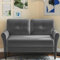 Kidirect Kleines Sofa 2 Sitzer, 123CM kleine Couch 2 Sitzer, Sofa klein mit 53CM extra tiefen Sitzen, Zweisitzer Sofa Wohnzimmer, Werkzeugfreie Montage Sofas & Couches, Bequemer Samt Mini Sofa, Grau