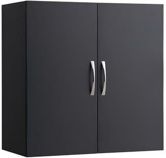 SoBuy Badezimmer Küche Hängeschrank Garage Waschküche Wandschrank Wäscheturm Badschrank Schrank mit Ablage Weiß BZR200-SCH