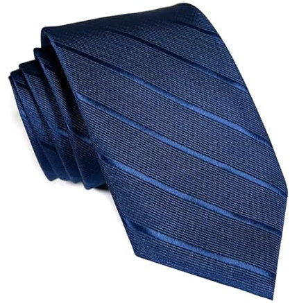 DiiWmme Krawatten für Herren Polyester Herren gestreifte dünne Krawatte Glättbare Klassische formelle Krawatte für Männer Geeignet für Business Hochzeit Party Arbeit (blau)