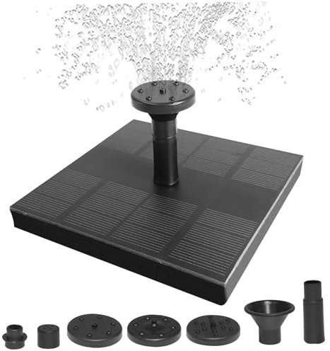 Bomba de fuente solar para baño de pájaros fuente solar de 4,3'' bomba de agua solar de 1,4 W con 6 boquillas fuente solar flotante para baño de pájaros bomba de fuente solar para decoración piscinas