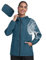 MoFiz Regenjacke Damen Wasserdicht Atmungsaktiv Fahrradjacke Leicht Packbar Regenjacke Windbreaker Outdoorjacke zum Fahrrad Reisen Laufen Wander Trekking Blau-grün Größe US 2XL /EU 3XL