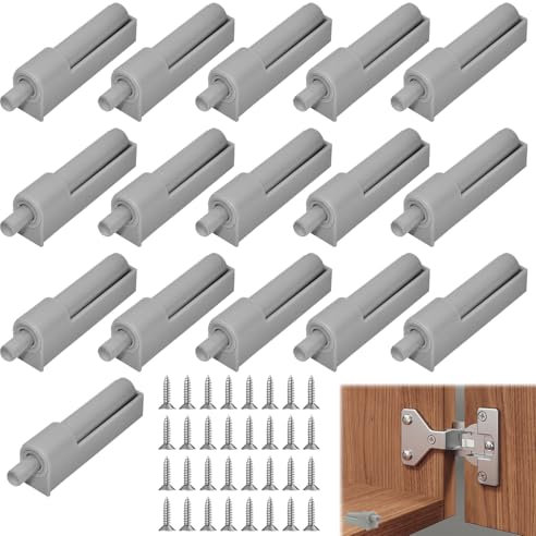Lot de 16 Amortisseurs de Porte de Placard, Amortisseurs de Porte pour Placards, Amortisseurs pour Portes de Placard, Ouvre-portes à Pression, Ouvre-portes à Pression pour Tiroirs D'armoire