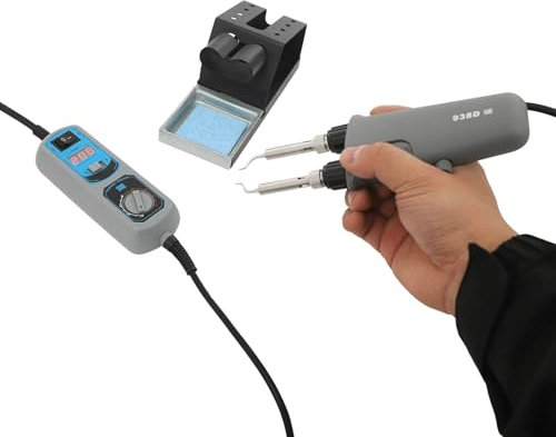 Digitales Lötkolben-Set – 44W mit Temperaturregelung (200-480°C) & Auto-Standby – Kompakte Schweißstation für Elektronikreparaturen (inkl. Pinzettenhalter, 220V)