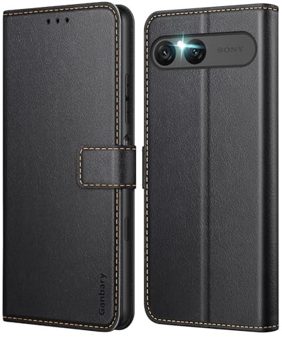 Ganbary Handyhülle für Sony Xperia 10 VII Hülle, Premium Leder Klapphülle [Kartenschlitzen] [Magnetverschluss] [Standfunktion] kompatibel mit Sony Xperia 10 VII Schutzhülle, Schwarz