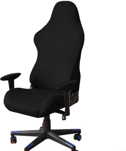Housse de chaise de jeu Housse de chaise de gaming extensible Housse de chaise de gaming douce et confortable Protection contre la poussière Design moderne pour ordinateur de bureau Racing Seat (Noir)