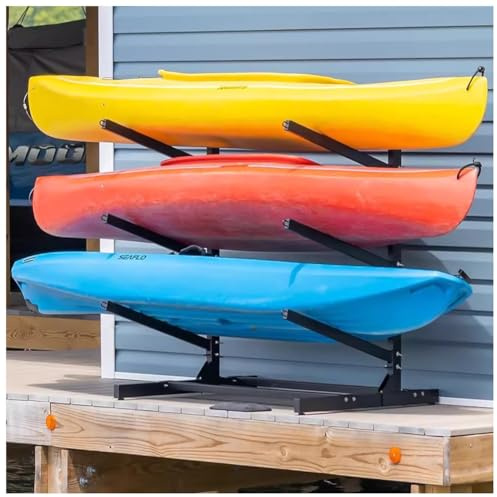 Heavy Duty Kayak Storage Rack - Freestanding Indoor/Outdoor Stand for Kayaks, SUPs, Canoes, Surfboards & Paddleboards - Durable Multi-Purpose