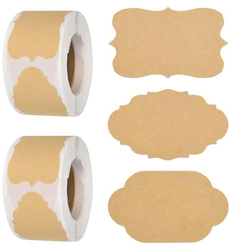 Gift Tag Labels,500PCS Blank Self-Adhesive Labels Removable Easy Peel Sticky Label for Jars Bottles Jam Gifts and DIY Decoration All-Purpose Adhesive Stickers for Home and Craft Use