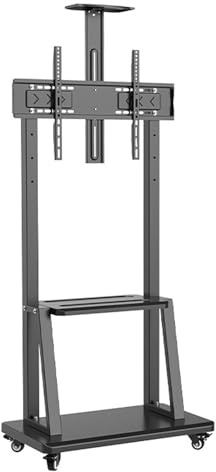 Verstellbarer TV-Ständer für 32-75-Zoll-Bildschirme, Sim-Racing-Monitorunterstützung, 150 kg Tragfähigkeit, abnehmbares Regal, mobiles Design für Home Entertainment