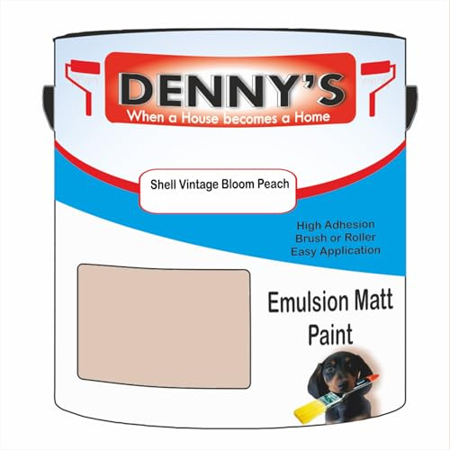 Premium Interior Wall & Ceiling Emulsion Paint – Shell Vintage Bloom Peach – Rich Matt Finish, Durable & Washable, Low Odour, Ideal for Living Rooms, Bedrooms & Hallways (250ML Tin)