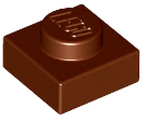 LEGO Brick Plate 1 x 1, Part 3024 (Reddish Brown, 10, count)