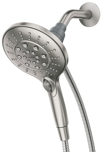 Moen Engage Spot Resist Brushed Nickel Six-Function 5.5-Inch Removable Handheld Showerhead with Magnetic Docking System, 26112SRN