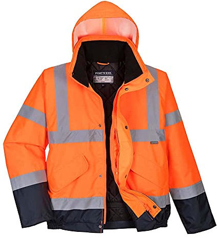 Portwest Blouson HV bicolore, Couleur: Orange/Marine, Taille: XL, S266ONRXL