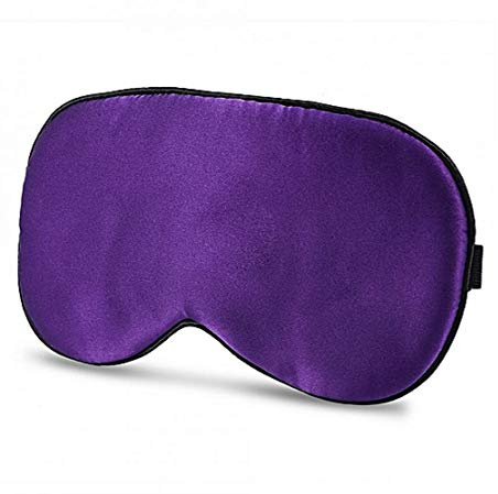 NOVAGO Masque de Sommeil et de Voyage 100% Pure Soie Naturelle Soie Naturelle (Seine et Propre) Super légère, Ultra-Doux, Confortable et Respirant (Violet)