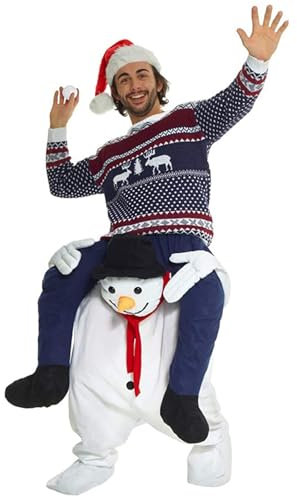 Morph Costume Pupazzo Di Neve A Cavalluccio Adulto, Costume Carnevale Adulto