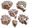 Royal Kraft Traditionell Motif Blumen und Baum Hölzern Drucken Blöcke (Set von 6)
