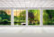 wandmotiv24 Fototapete Fenster Fensterblick 3D, XXL 400 x 280 cm - 8 Teile, Wanddeko, Wandbild, Wandtapete, Garten, Bäume, Grün M0703