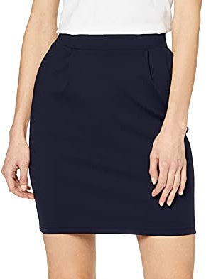 ICHI IHKATE SK Damen Kurzer Rock Minirock mit Stretch und Elastikbund, Größe:L, Farbe:Total Eclipse (14044)