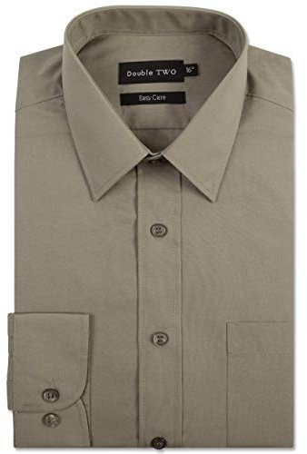 Double TWO Men's Lichen Green Classic Cotton Blend Shirt (3300)