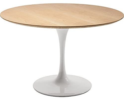 Kare Design Tisch Invitation, Weiß, D120 cm, 4-6 Personen, Platzsparend, Rund, vielseitig Kombinierbar, Skandi-Style, Esszimmertisch, Konferenztisch, Robuster Stahl Sockel, 76x120x120 (HxBxT)