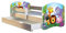 Kinderbett Jugendbett mit einer Schublade und Matratze Sonoma mit Rausfallschutz Lattenrost ACMA II 140x70 160x80 180x80 (01 Zoo, 180x80 + Bettkasten)