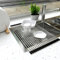 52 x 34cm Piatto Scolapiatti Lavello Roll-Up Dish Stendino 304 Acciaio inossidabile Rack di svuotamento multiuso da appoggio