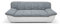 DOMO. collection Sofa Splash, 2-Sitzer Couch, 2er Garnitur aus Kunstleder mit Webstoff-Polster und breiten Armlehnen, Ledersofa, 211 x 96 x 76 cm (BxHxT), weiß-grau