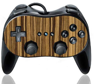 DeinDesign Skin kompatibel mit Nintendo Wii Classic Controller Pro Folie Sticker Holz Holzoptik Black & Bold